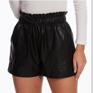 Leather Shorts Paper Bag Waist Loose Fit Summer High Waist Small Mobwife Moto